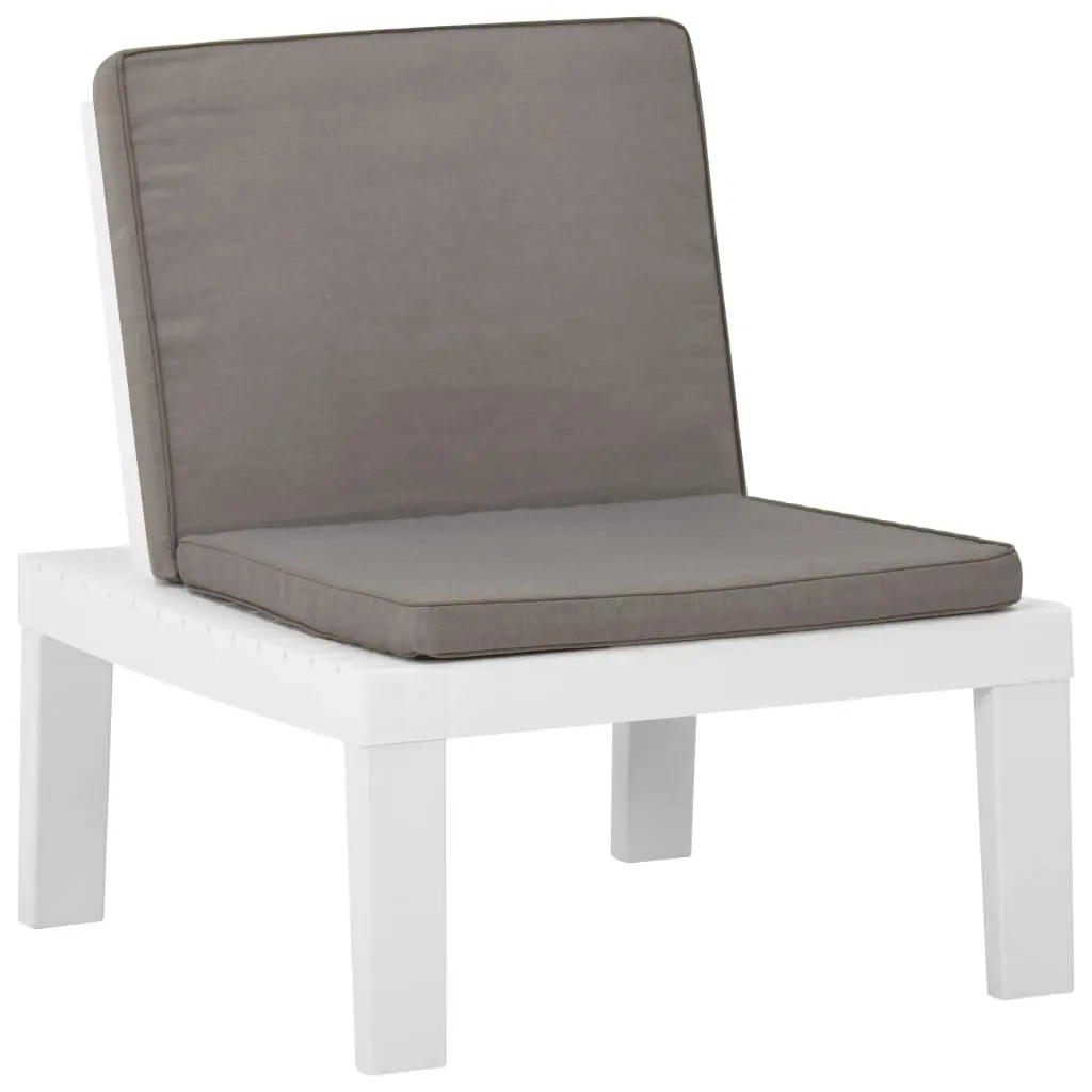 Garden Lounge Chair with Cushion Plastic White 315846 - Furniture
