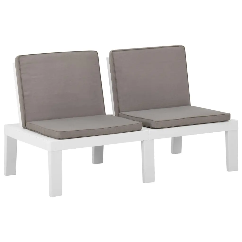 Garden Lounge Bench with Cushion Plastic White 315848 - Furniture