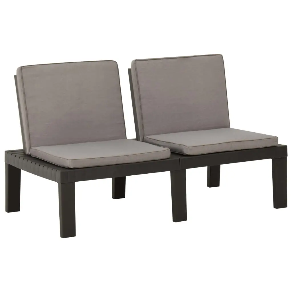 Garden Lounge Bench with Cushion Plastic Grey 315849 - Furniture