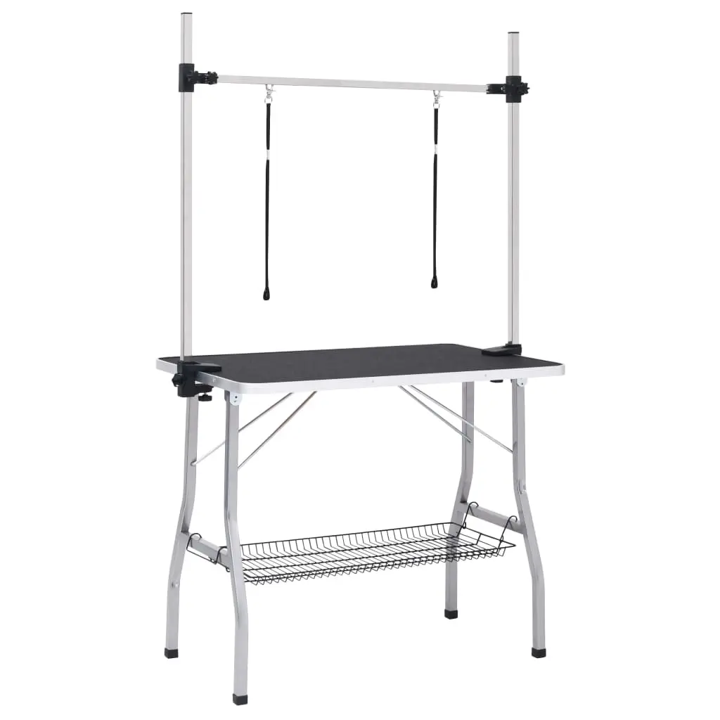 Adjustable Dog Grooming Table with 2 Loops and Basket 171069 - Pets