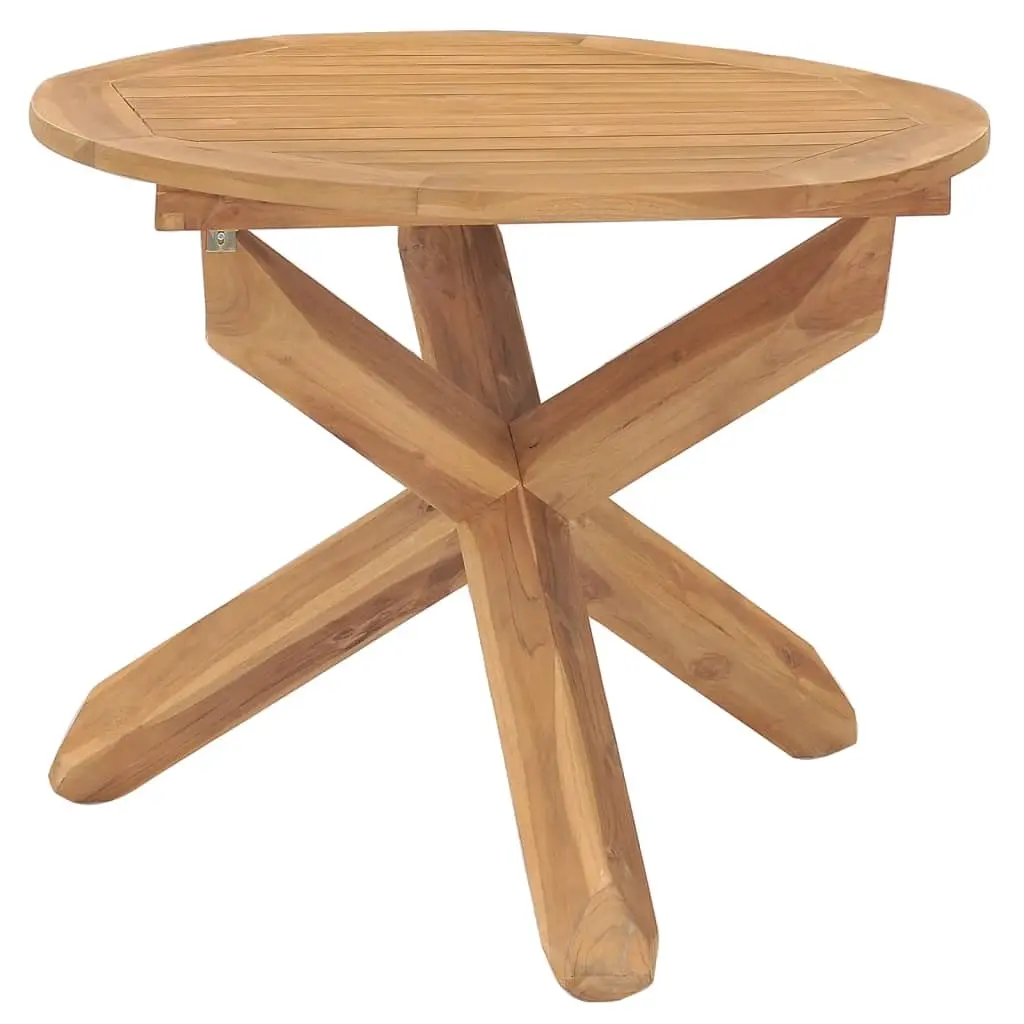 Garden Dining Table Ø90x75 cm Solid Wood Teak 316168 - Furniture