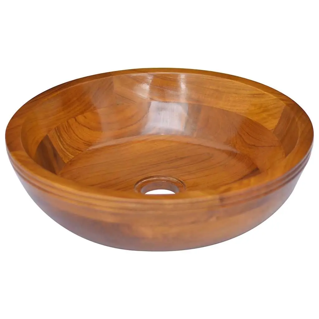 Basin Solid Teak Wood Φ40x10 cm 326160 - Hardware