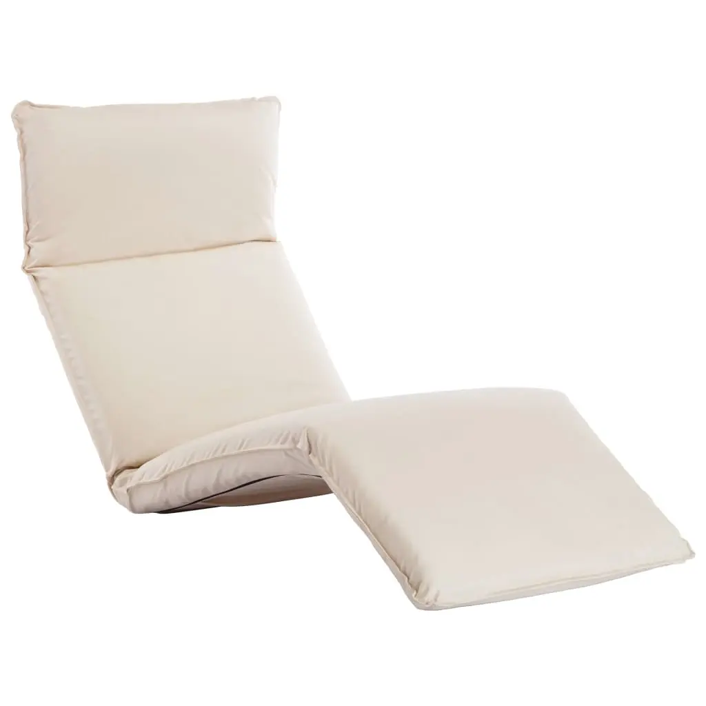Foldable Sunlounger Oxford Fabric Cream White 316050 - Furniture