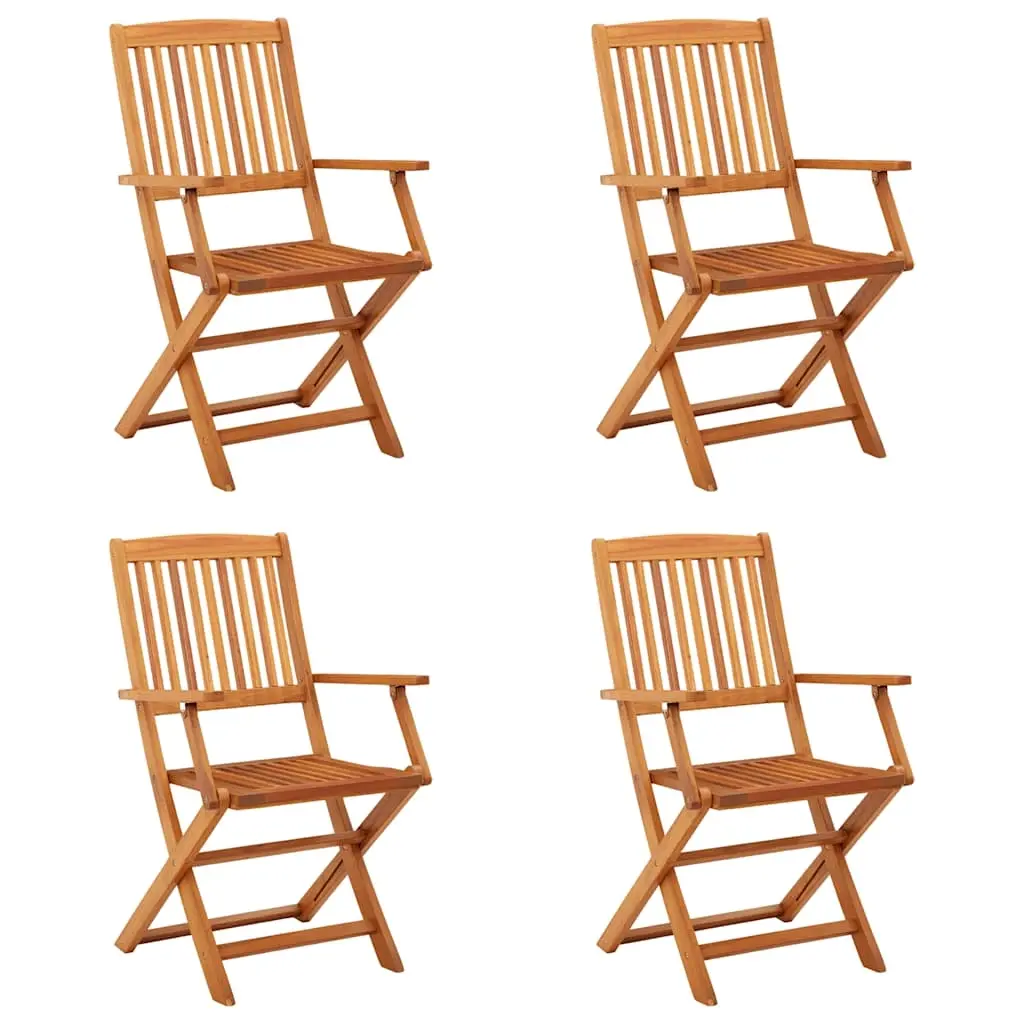 Folding Garden Chairs 4 pcs Solid Eucalyptus Wood 312450 - Furniture