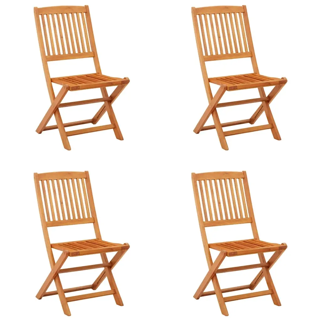 Folding Garden Chairs 4 pcs Solid Eucalyptus Wood 312452 - Furniture