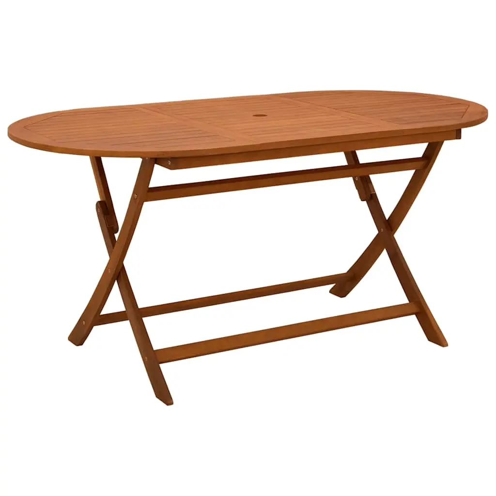 Folding Garden Table 160x85x75 cm Solid Eucalyptus Wood 312454 - Furniture