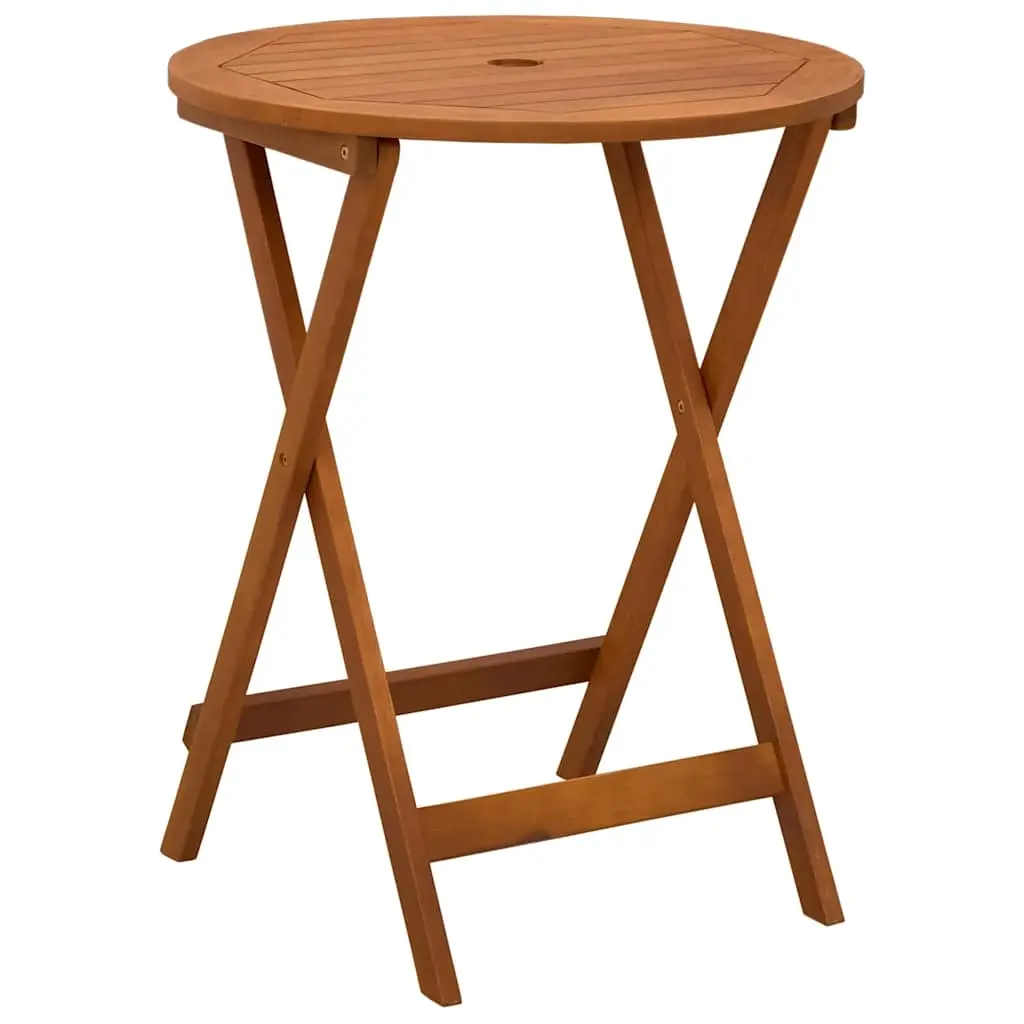Folding Garden Table Ø60x75 cm Solid Eucalyptus Wood 312455 - Furniture