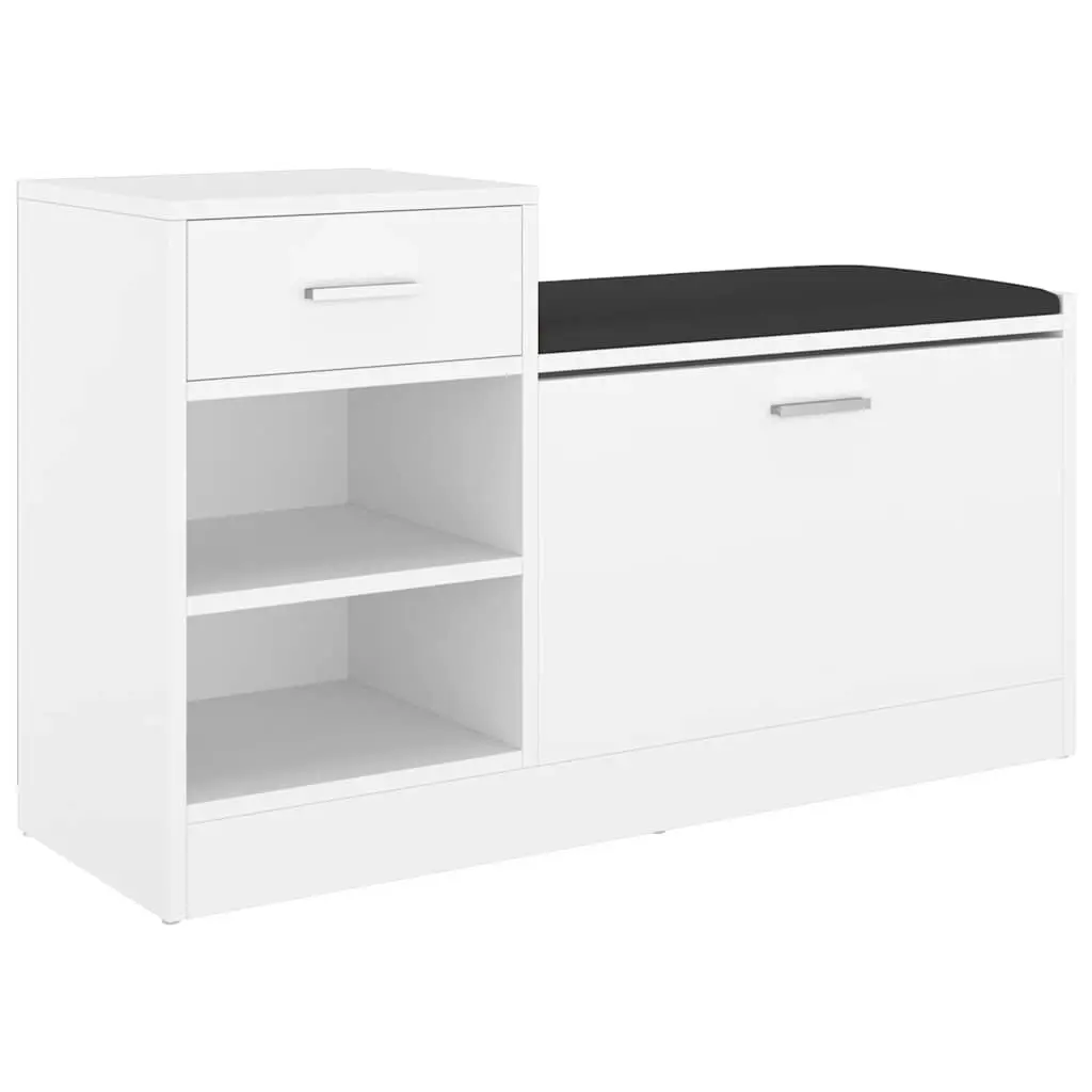 Shoe Bench White 94.5x31x57 cm Engineered Wood 326741 - Home & Garden