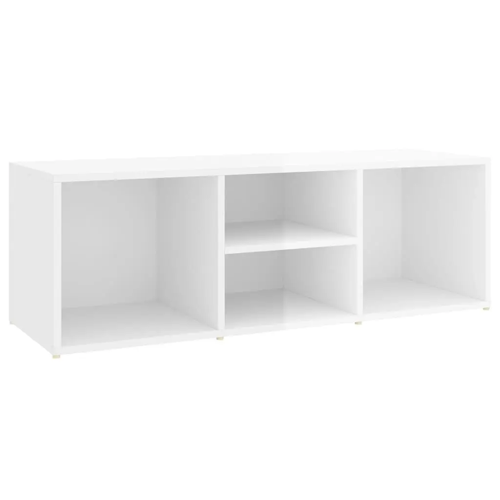Shoe Storage Bench High Gloss White 105x35x35 cm Engineered Wood 804469 - Home & Garden