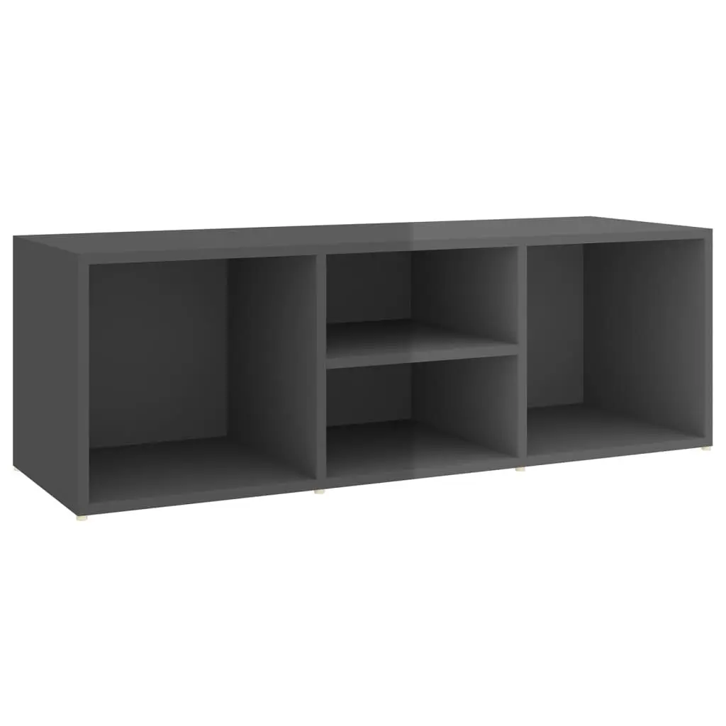 Shoe Storage Bench High Gloss Grey 105x35x35 cm Engineered Wood 804471 - Home & Garden