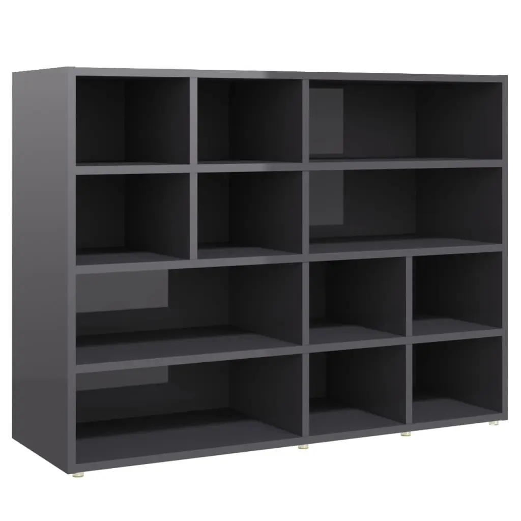 Side Cabinet High Gloss Grey 97x32x72 cm Engineered Wood 804480 - Furniture