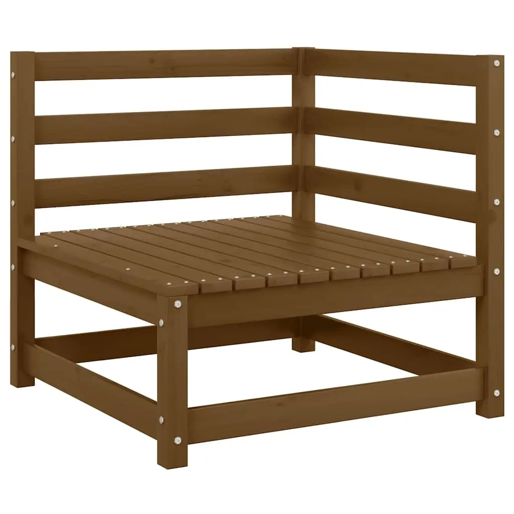 Garden Corner Sofa Honey Brown Solid Pinewood 805663 - Furniture