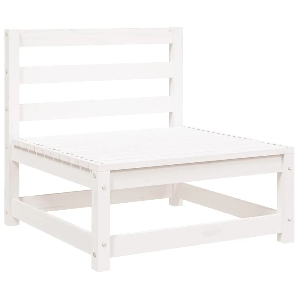 Garden Middle Sofa White Solid Pinewood 805666 - Furniture