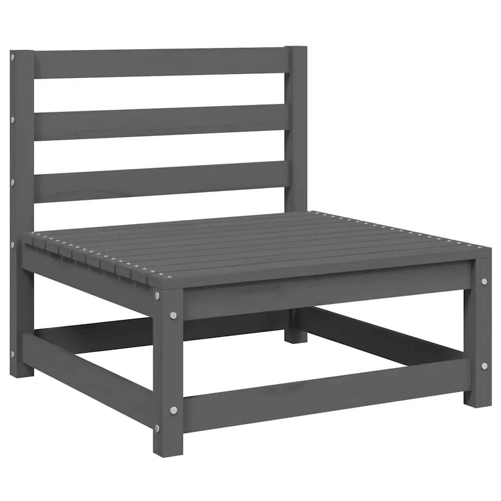 Garden Middle Sofa Grey Solid Pinewood 805667 - Furniture