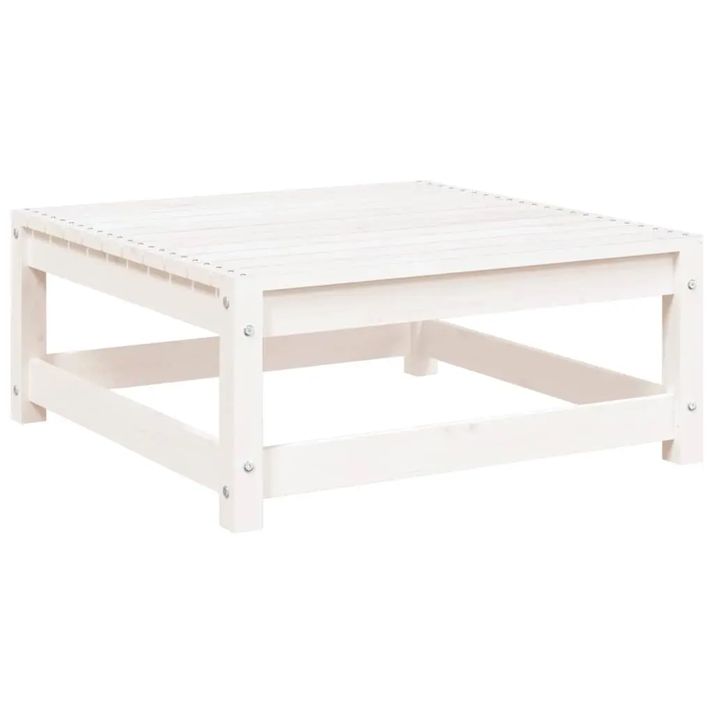 Garden Footstool 70x70x30 cm White Solid Pinewood 805671 - Furniture