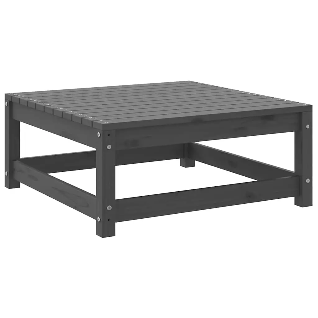 Garden Footstool 70x70x30 cm Grey Solid Pinewood 805672 - Furniture