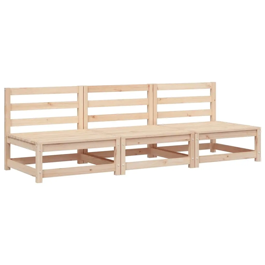 Garden Middle Sofas 3 pcs Solid Pinewood 805685 - Furniture