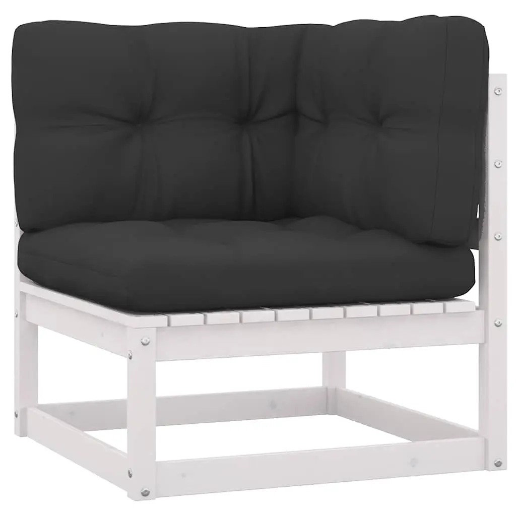 Garden Corner Sofa with Anthracite Cushions Solid Pinewood 805716 - Furniture