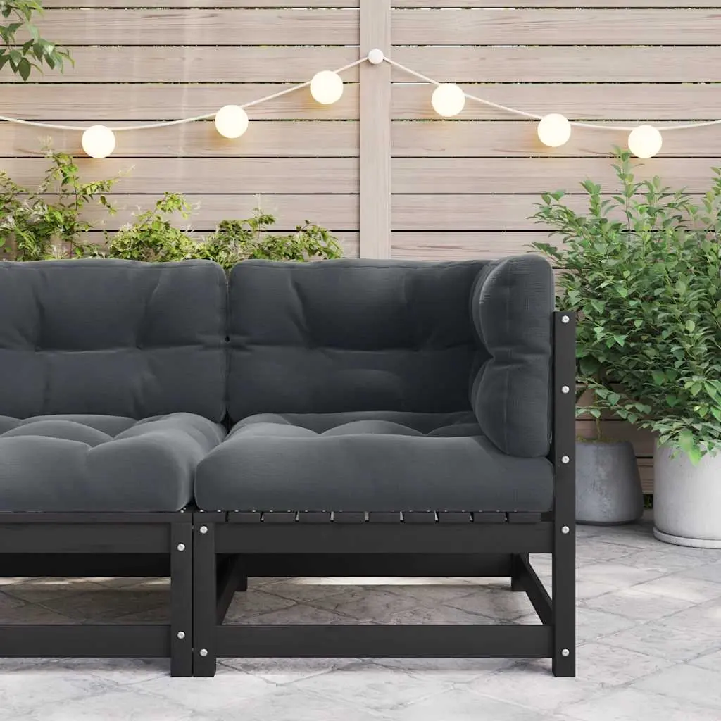 Garden Corner Sofa with Anthracite Cushions Solid Pinewood 805719 - Furniture