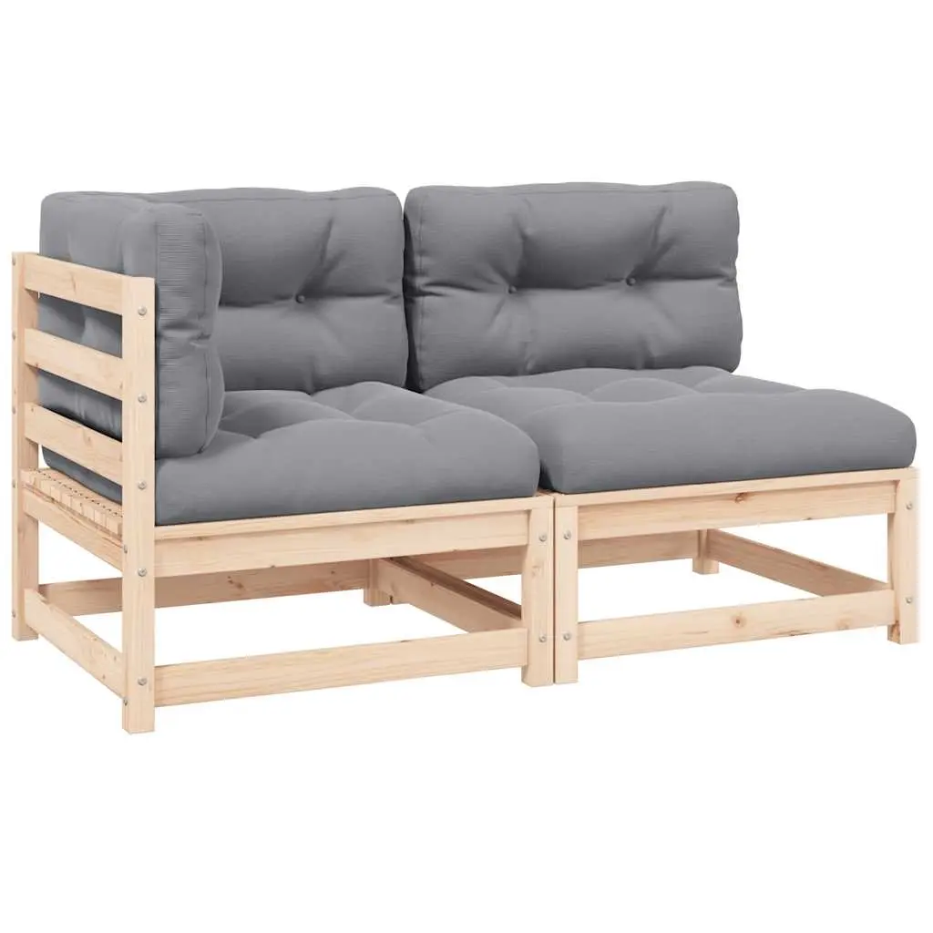 2 Piece Garden Lounge Set with Cushions Solid Pinewood 805745 - Furniture