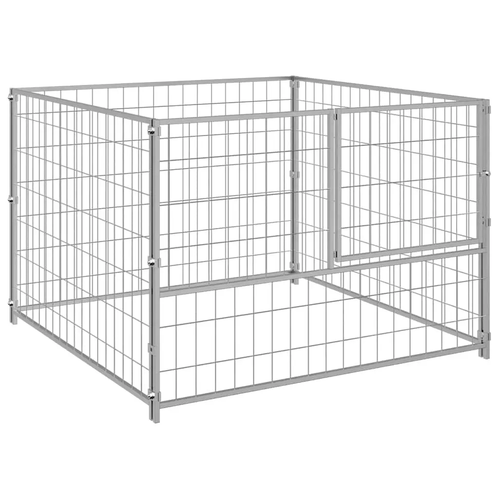 Dog Kennel Silver 100x100x70 cm Steel 150792 - Pets