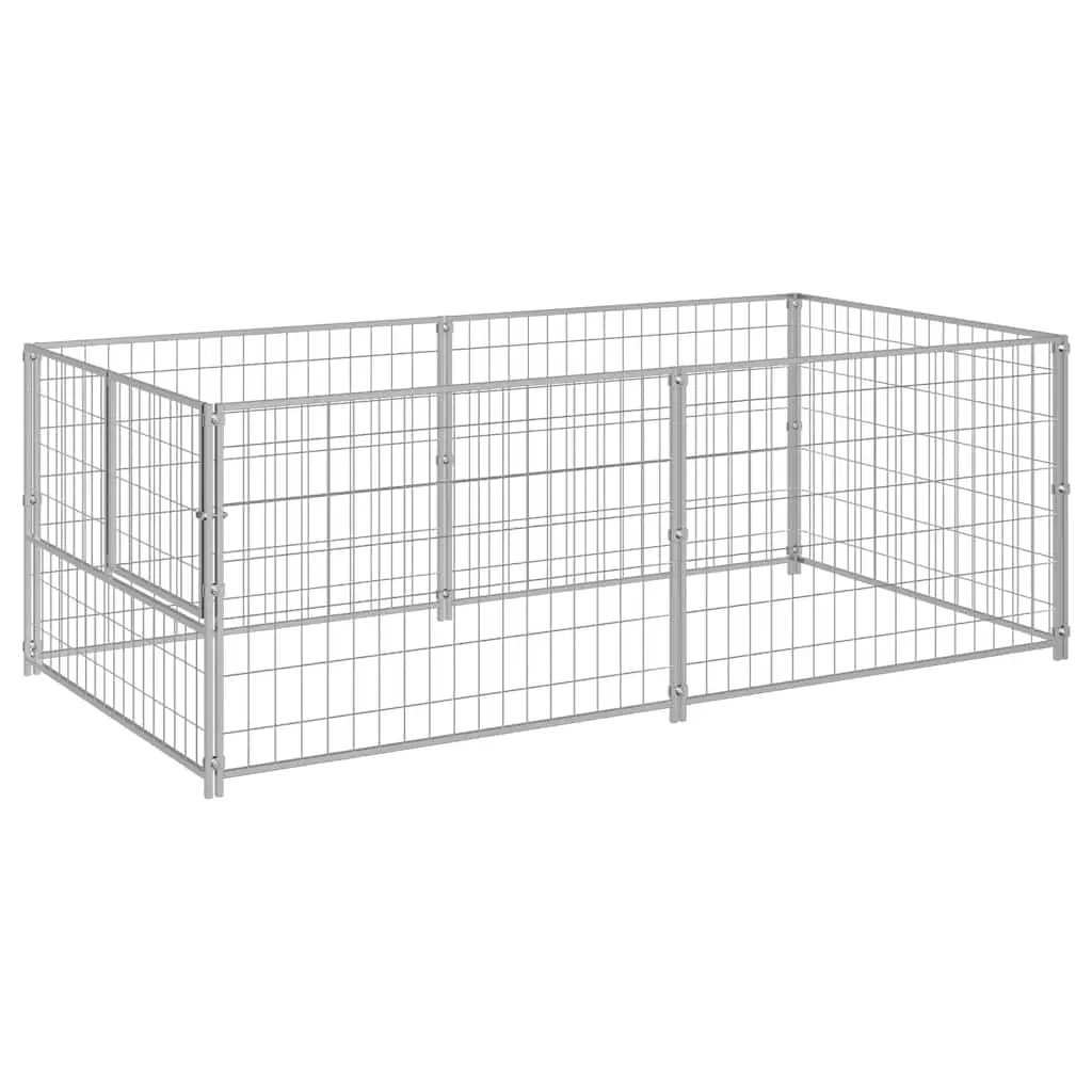 Dog Kennel Silver 200x100x70 cm Steel 150793 - Pets