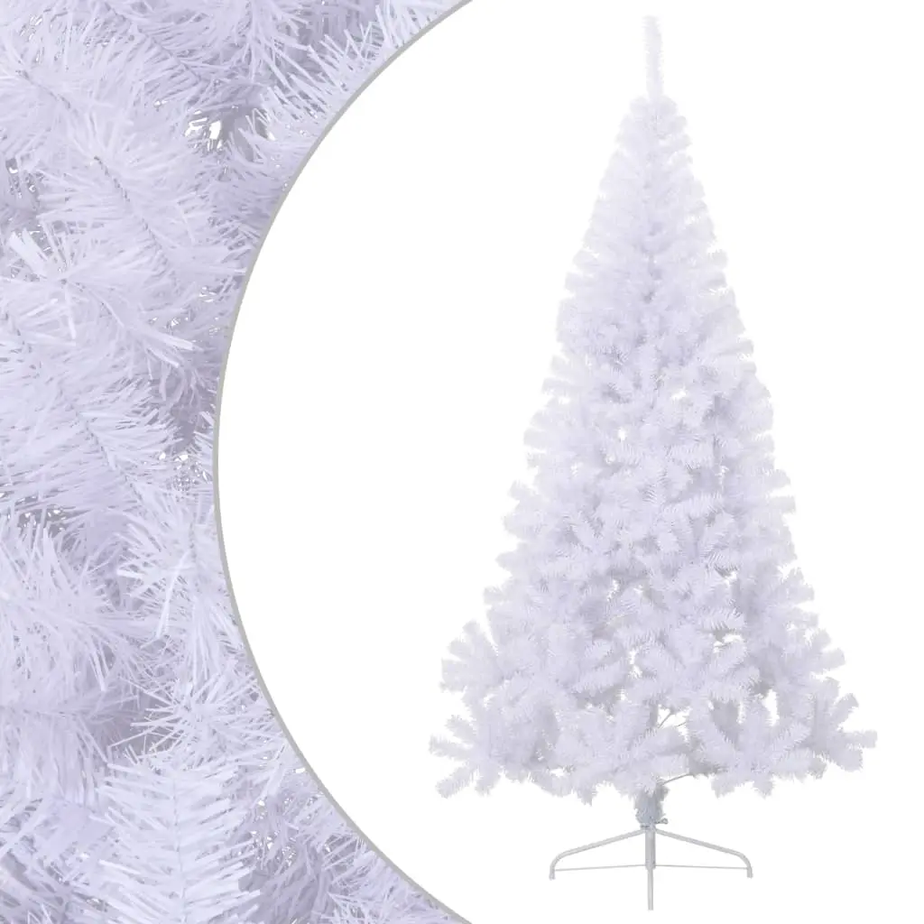 Artificial Half Christmas Tree with Stand White 240 cm PVC 328421 - Home & Garden