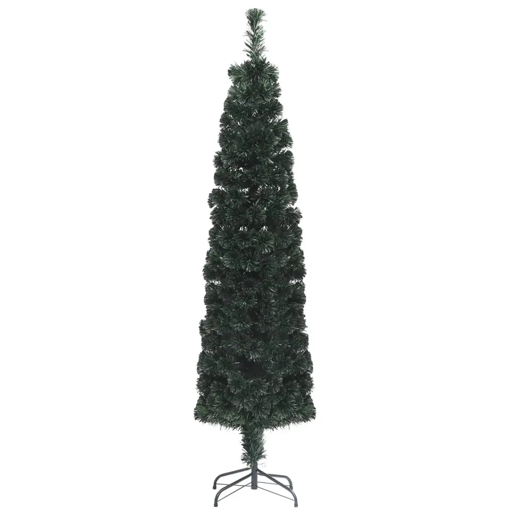 Artificial Slim Christmas Tree with Stand 240 cm Fibre Optic 329082 - Home & Garden