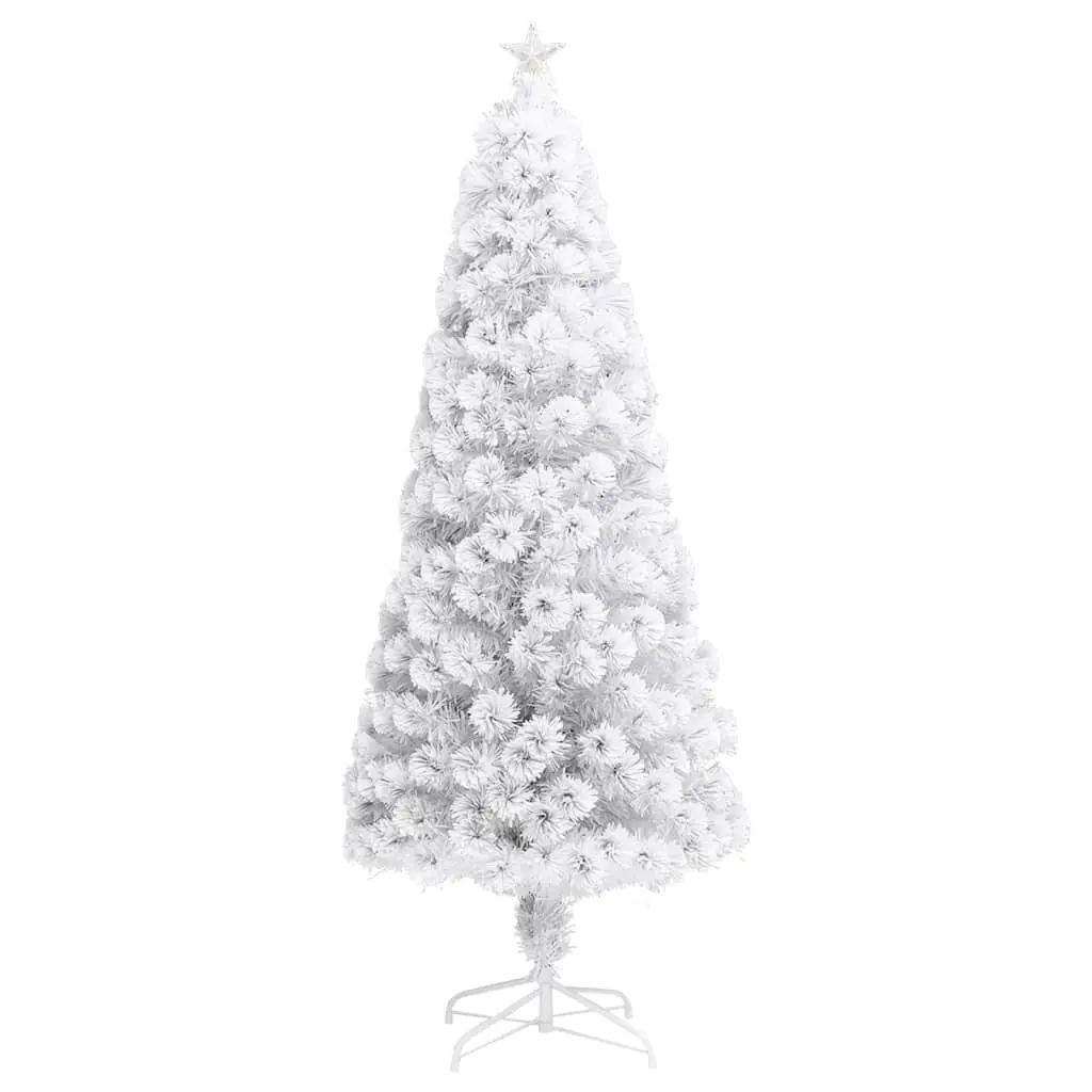 Artificial Pre-lit Christmas Tree White 180 cm Fibre Optic 329086