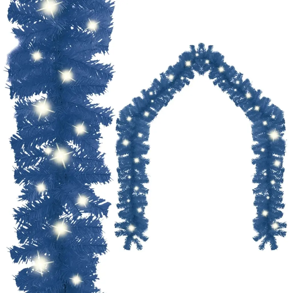 Christmas Garland with LED Lights 5 m Blue 329192 - Home & Garden