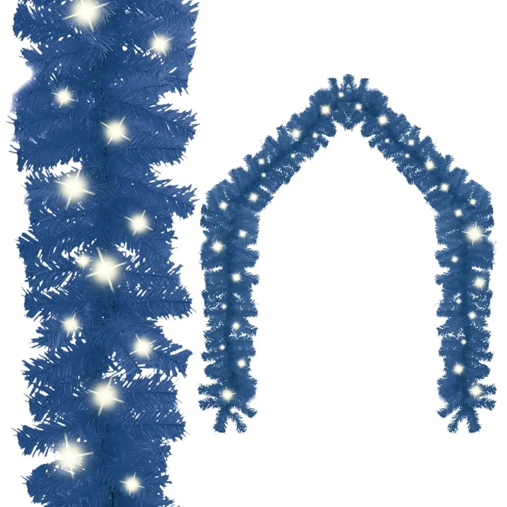 Christmas Garland with LED Lights 10 m Blue 329193 - Home & Garden