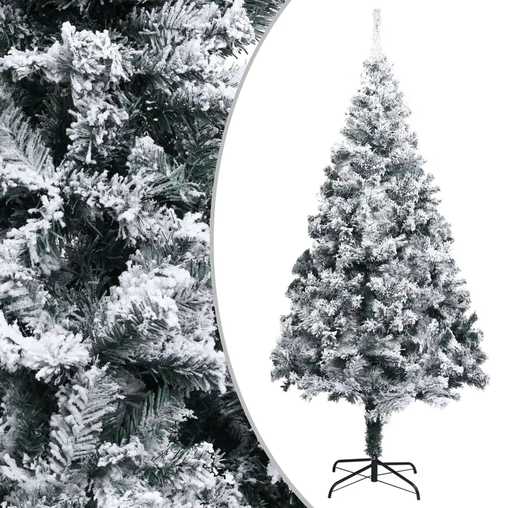 Artificial Christmas Tree with Flocked Snow Green 300 cm PVC 328478 - Home & Garden