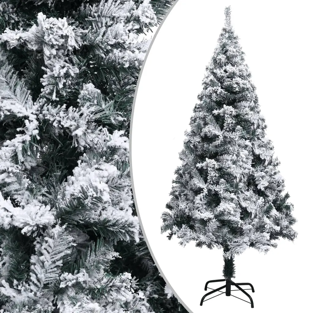 Artificial Christmas Tree with Flocked Snow Green 120 cm PVC 328481 - Home & Garden