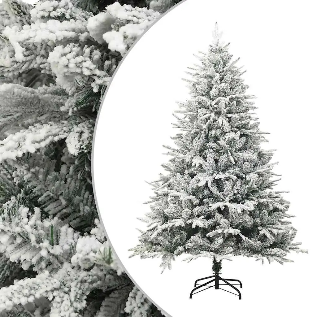 Artificial Christmas Tree with Flocked Snow Green 180 cm PVC&PE 328494 - Home & Garden