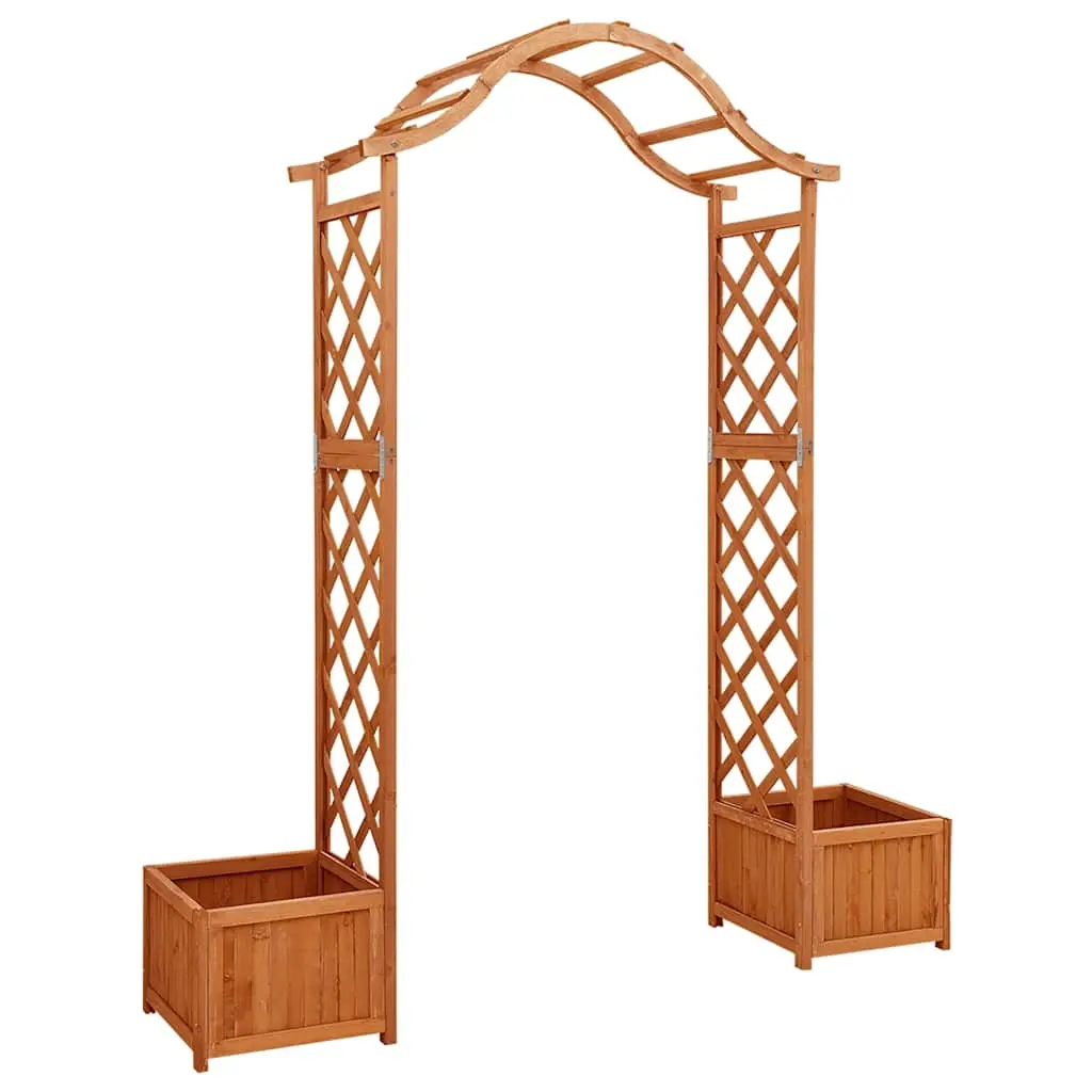 Garden Pergola with Planter Solid Firwood 316388 - Home & Garden