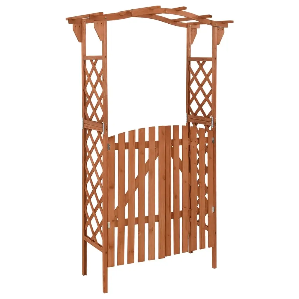 Pergola with Gate 116x40x204 cm Solid Firwood 316389 - Home & Garden