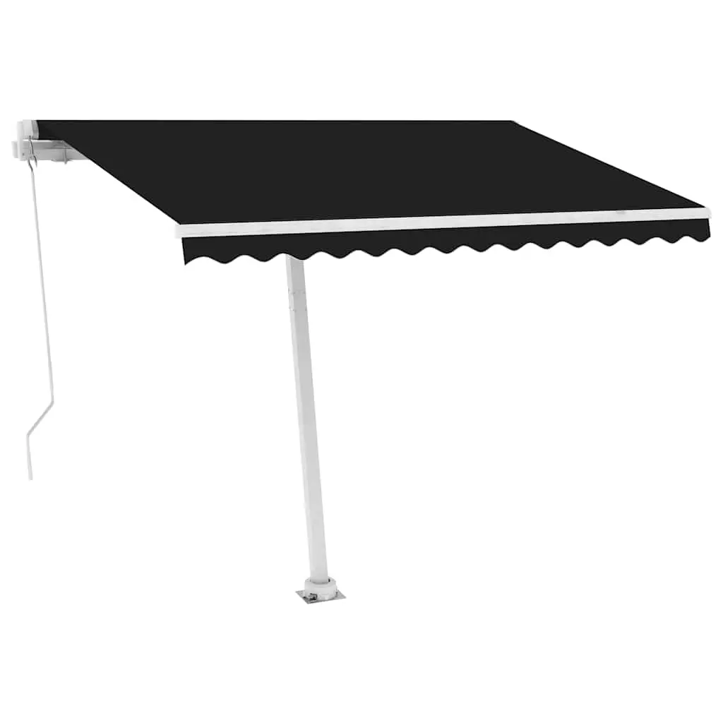 Freestanding Manual Retractable Awning 300x250 cm Anthracite 3069499 - Home & Garden