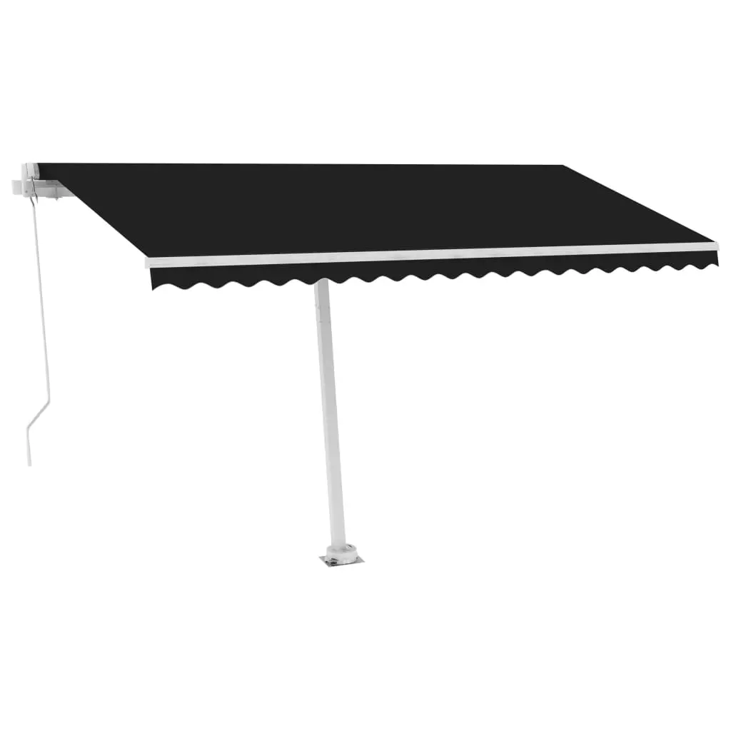 Freestanding Manual Retractable Awning 400x300 cm Anthracite 3069539 - Home & Garden