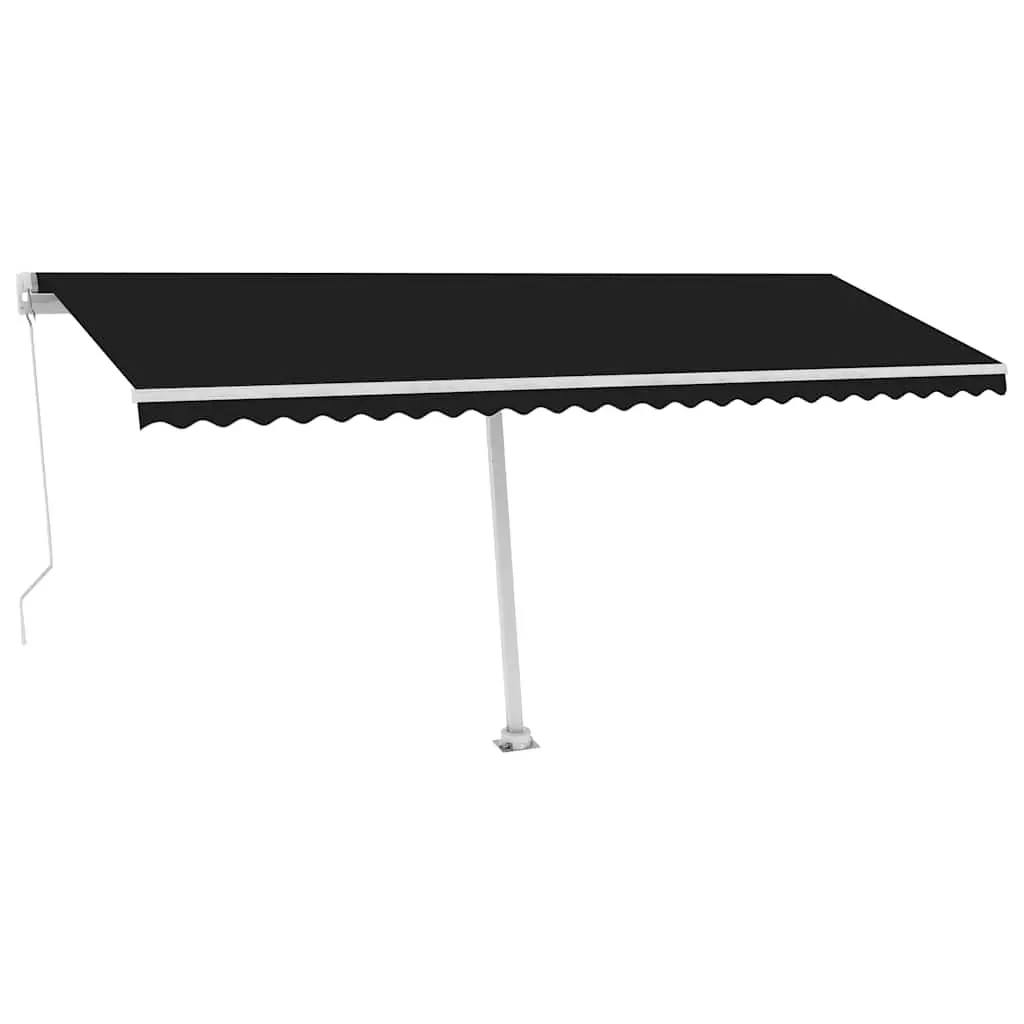 Freestanding Manual Retractable Awning 500x300 cm Anthracite 3069579 - Home & Garden