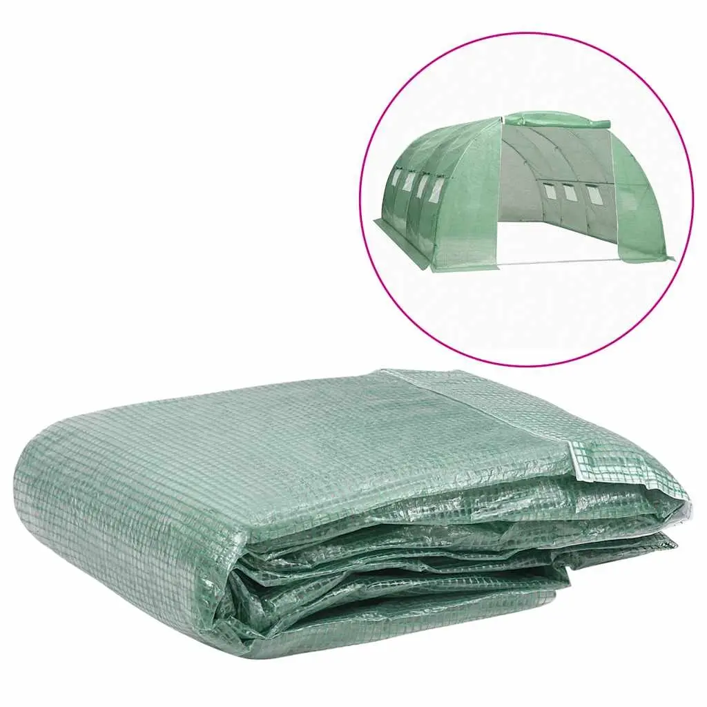 Greenhouse Replacement Cover (16 m²) 400x400x200 cm Green 316444 - Home & Garden
