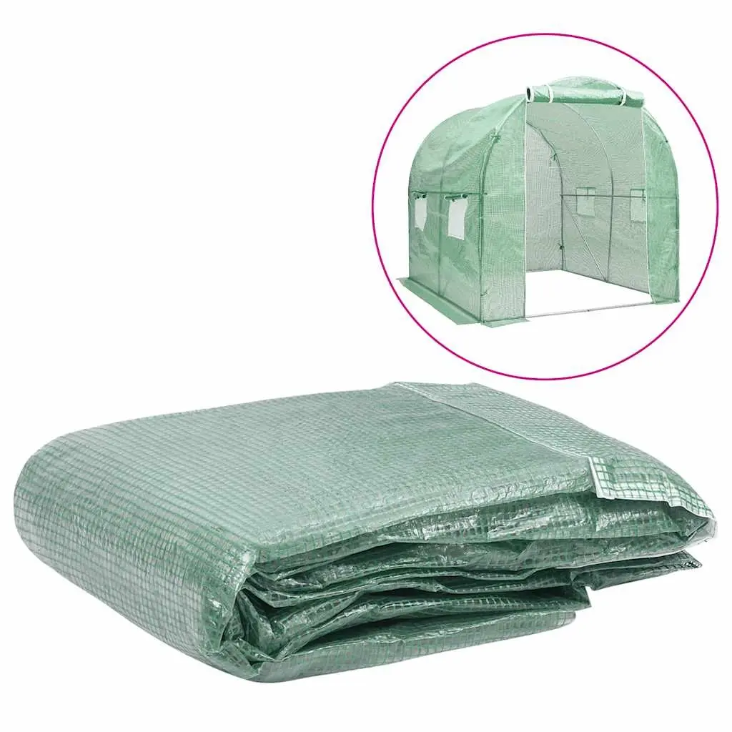 Greenhouse Replacement Cover (4 m²) 200x200x200 cm Green 316447 - Home & Garden