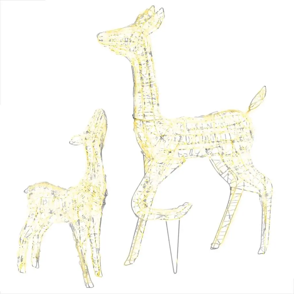 Acrylic Reindeer Family Christmas Decoration 160 LED Warm White 329789 - Home & Garden