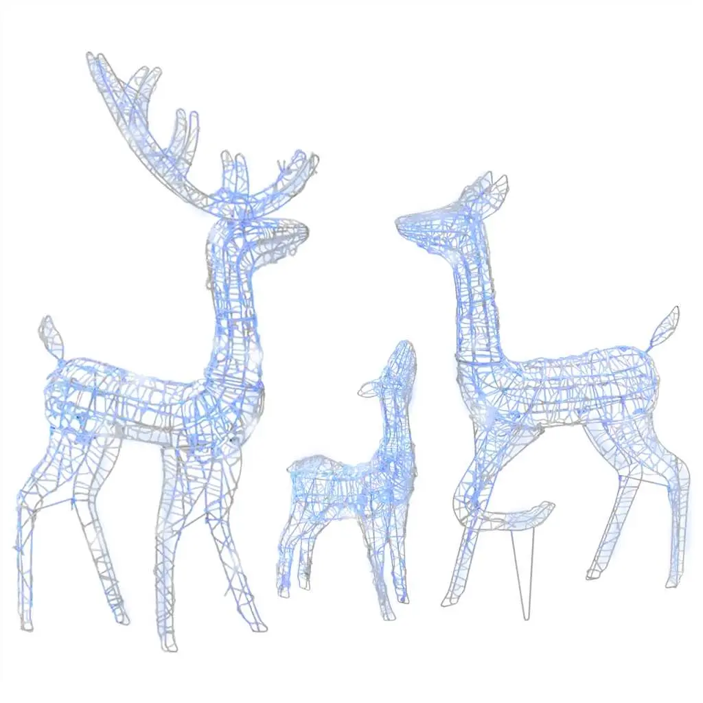 Acrylic Reindeer Family Christmas Decoration 300 LED Blue 329795 - Up to 60% Off Christmas Decoration Specials