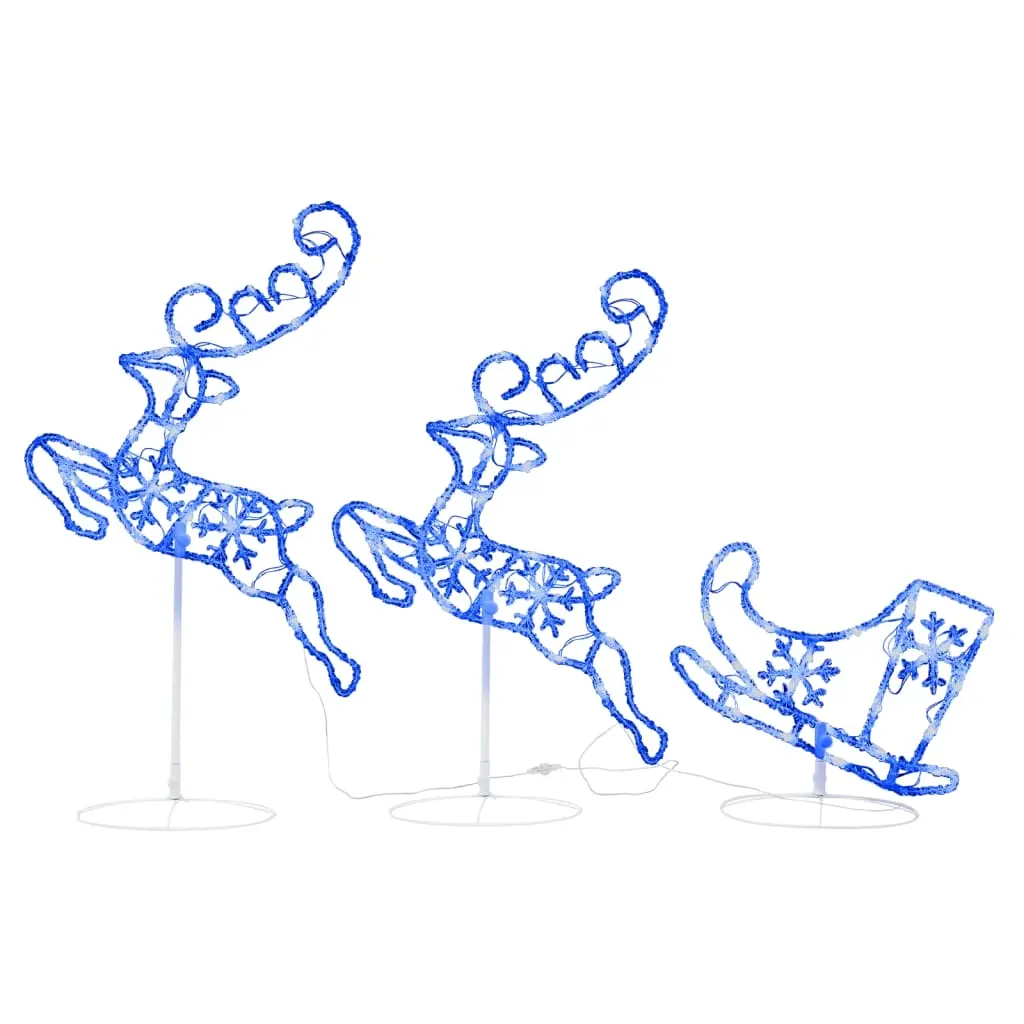 Acrylic Christmas Flying Reindeer&Sleigh 260x21x87cm Blue 328511 - Up to 60% Off Christmas Decoration Specials