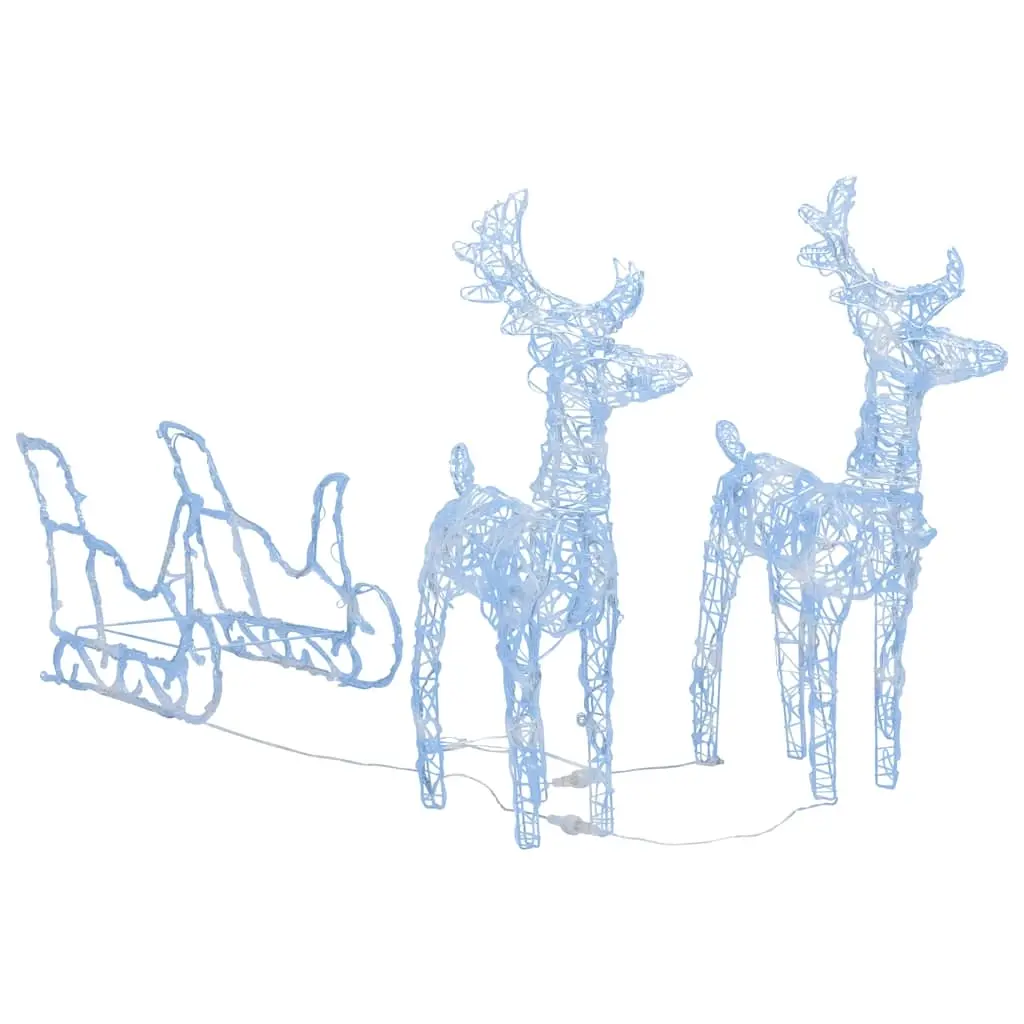 Reindeers & Sleigh Christmas Decoration 160 LEDs 130 cm Acrylic 328520 - Home & Garden