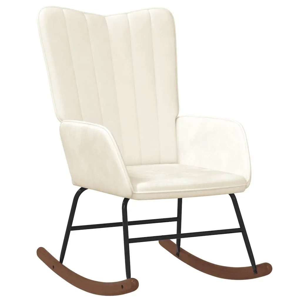Rocking Chair Cream White Velvet 327752 - Furniture