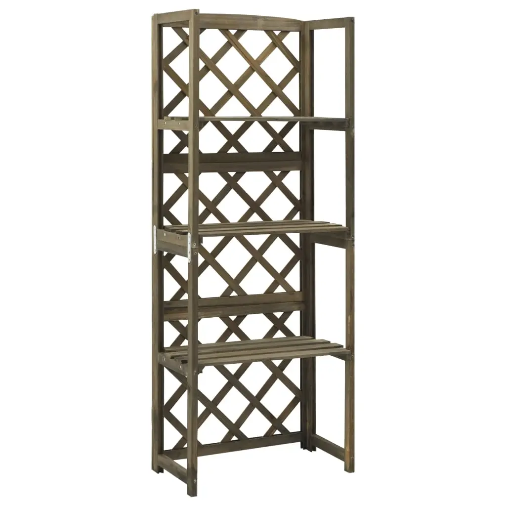 Trellis with Shelves Grey 55x30x140 cm Solid Fir Wood 316410 - Home & Garden