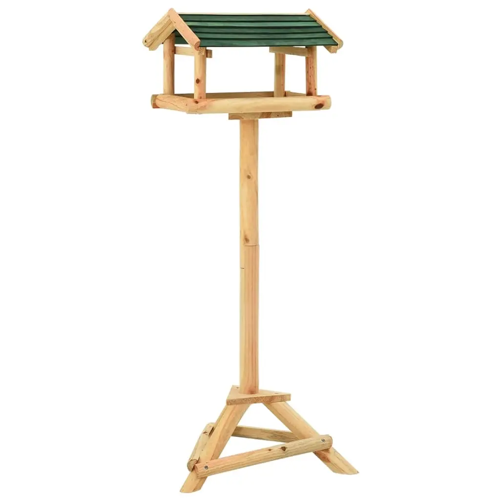 Bird Feeder with Stand 37x28x100 cm Solid Fir Wood 316418 - Home & Garden