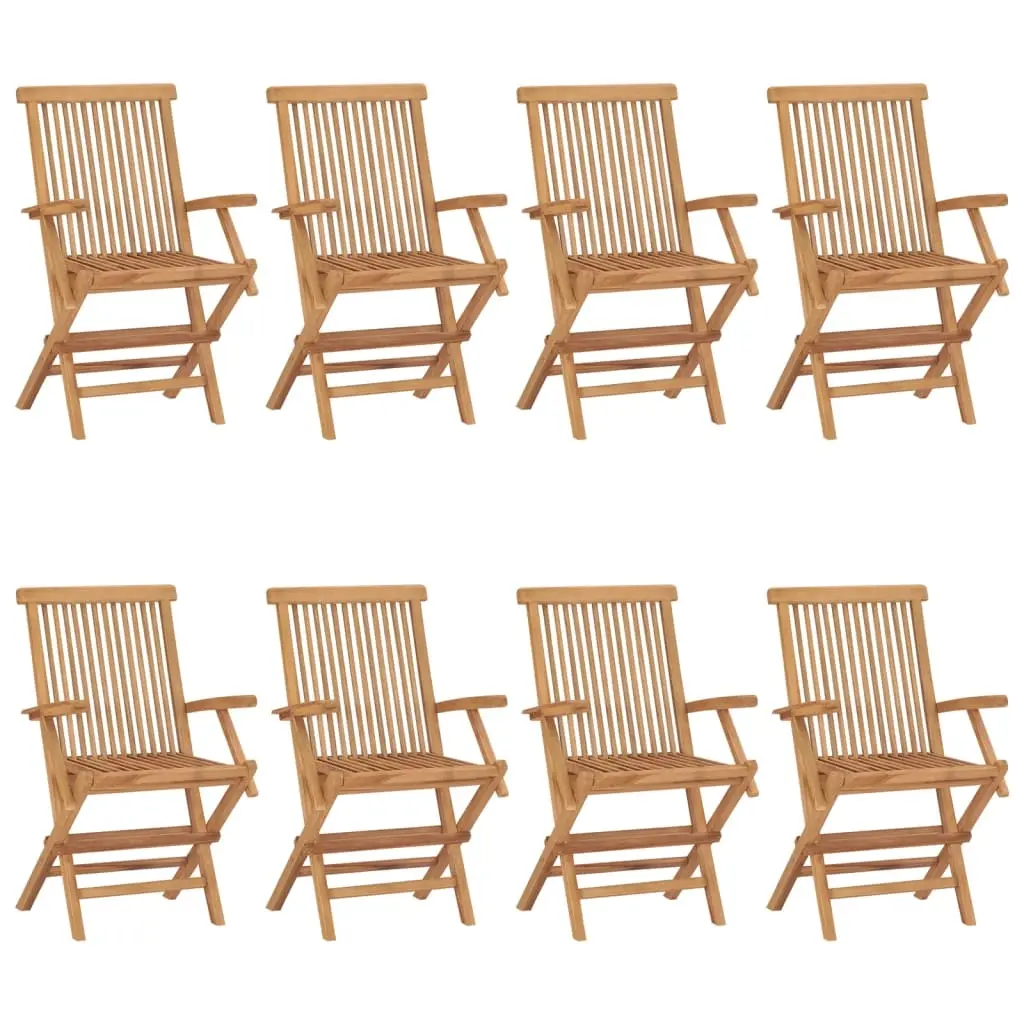 Garden Chairs 8 pcs Solid Teak Wood 3072888 - Furniture