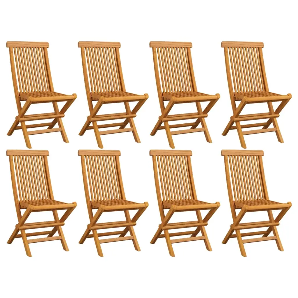 Folding Garden Chairs 8 pcs Solid Teak Wood 3072916 - Furniture